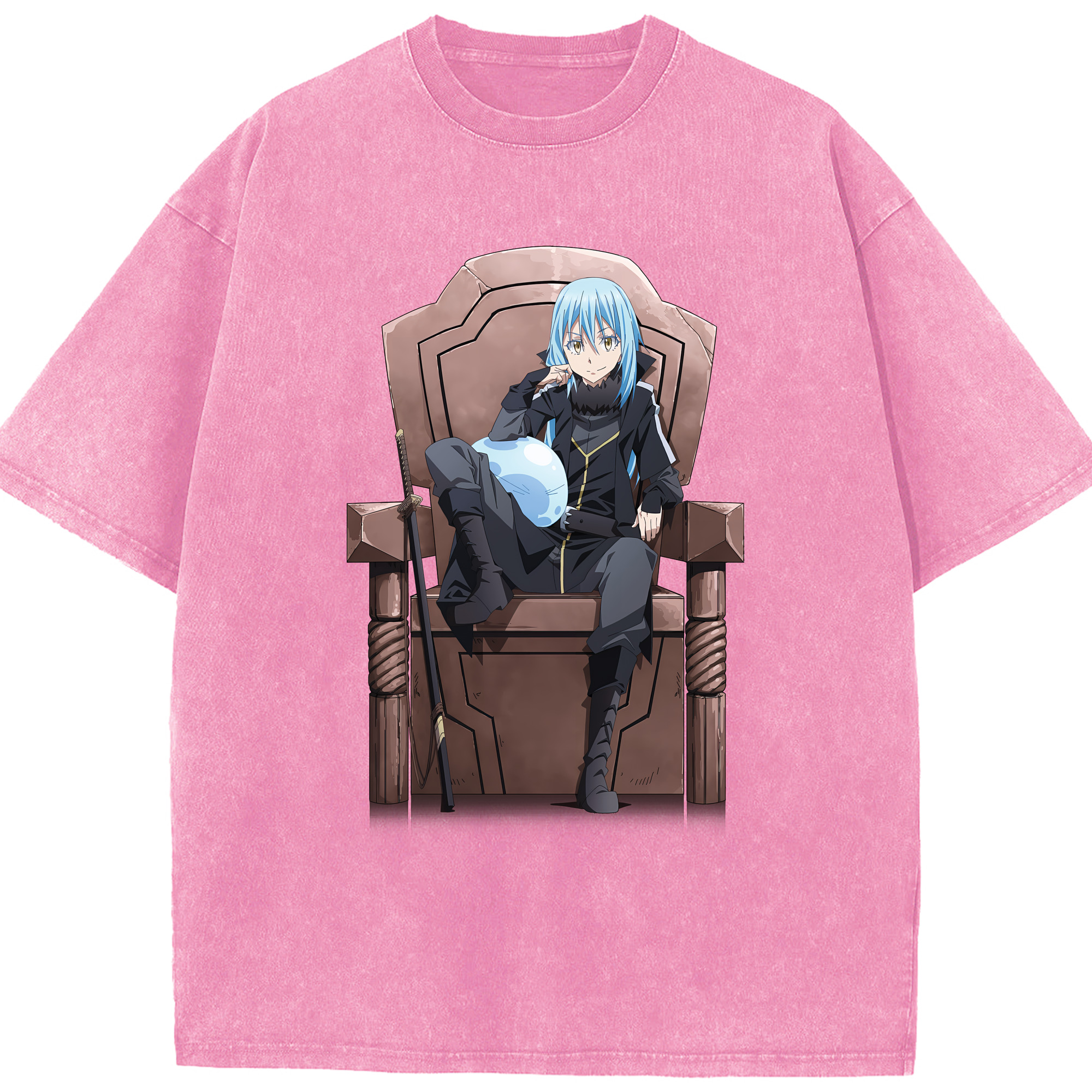 （画像用） 転スラ Regarding Reincarnated to Slime 綿100% ヴィンテージ風 半袖Tシャツ（フロントプリント）